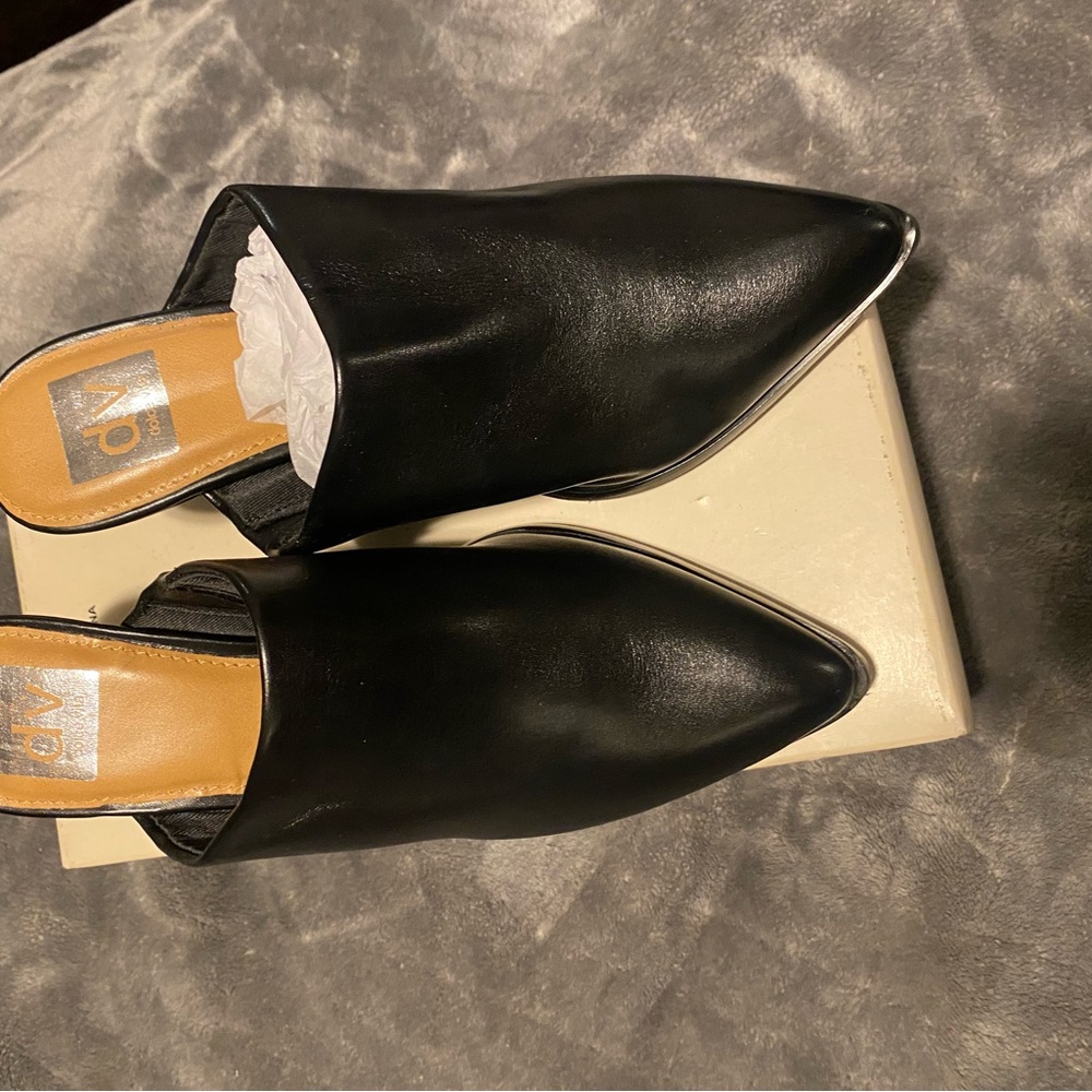 a new day Black Pointed Slip-On Mule Flats